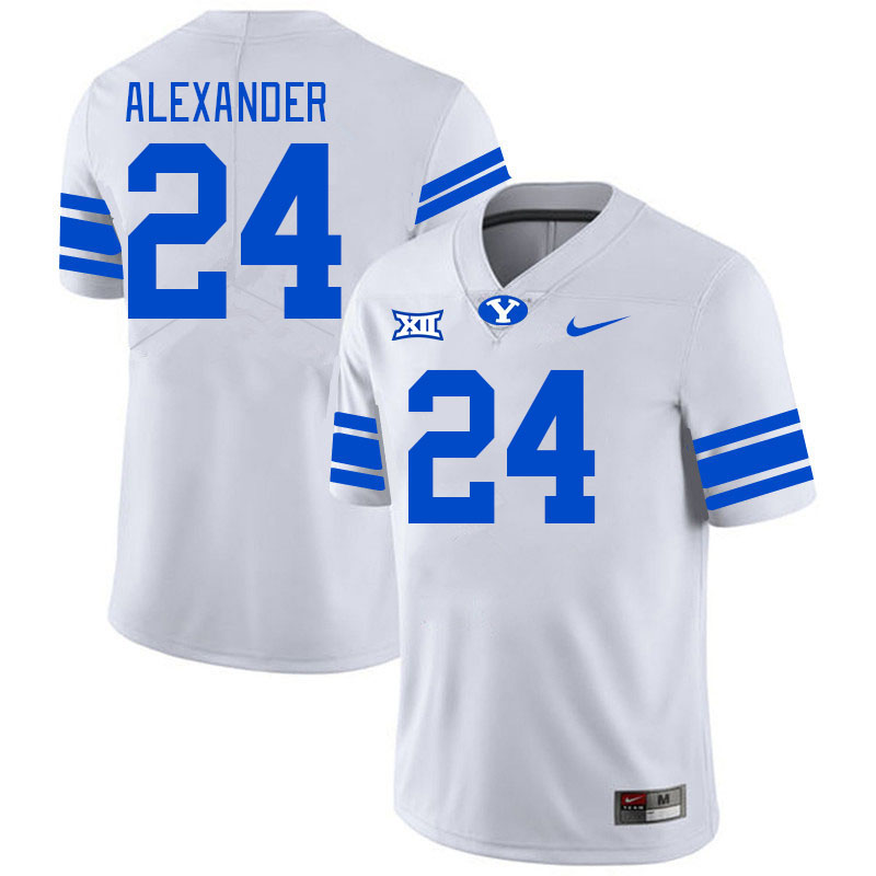 Men #24 Therrian Alexander BYU Cougars College Football Jerseys Stitched Sale-White